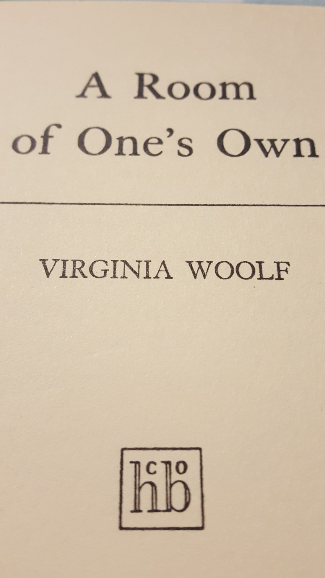 A Room of One's Own Title page from 1929 edition